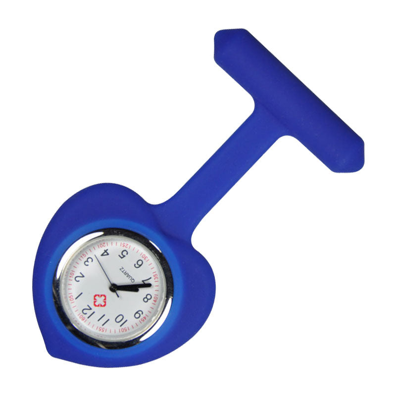 Nurse Brooch Fob Tunic Watch + Dark Blue Silicone Heart Cover