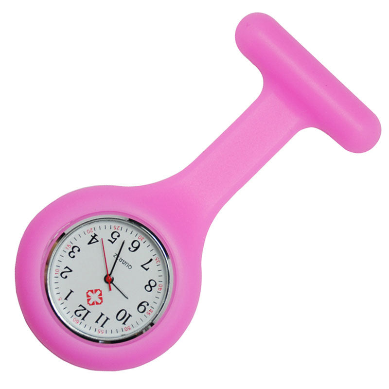 Nurse Brooch Fob Tunic Watch + Baby Pink Silicone Cover