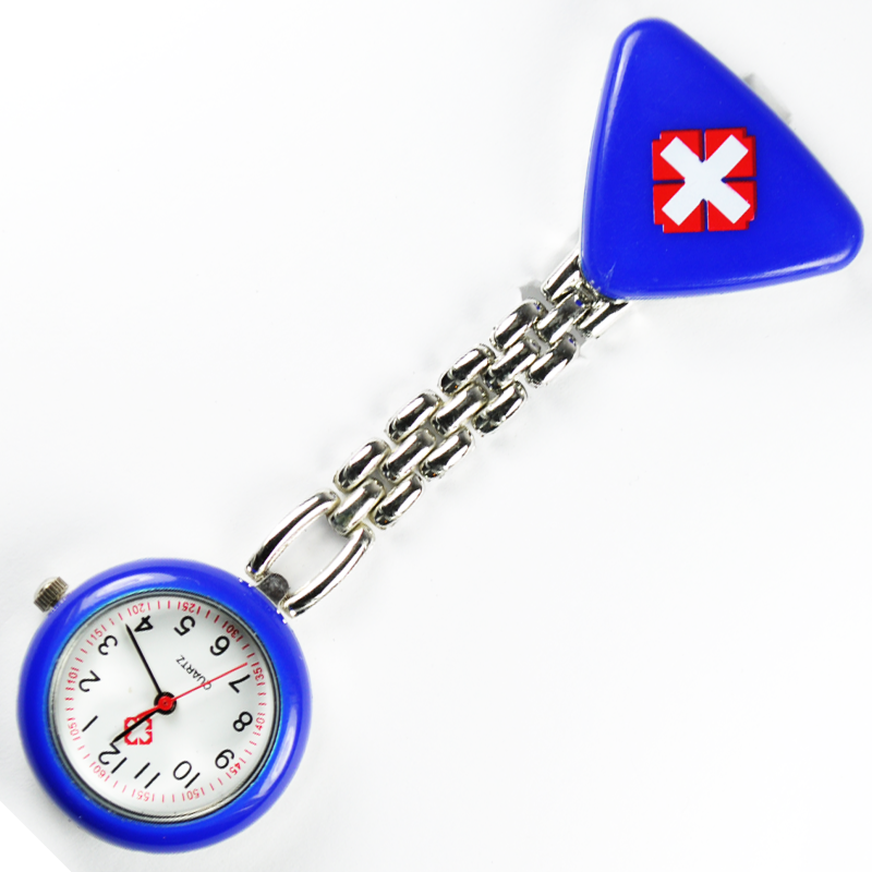 Dark Blue Nurse Fob Brooch Pendant Pocket Quartz Watch