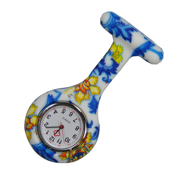 Nurse Brooch Fob Tunic Watch + Vintage Print Silicone Cover