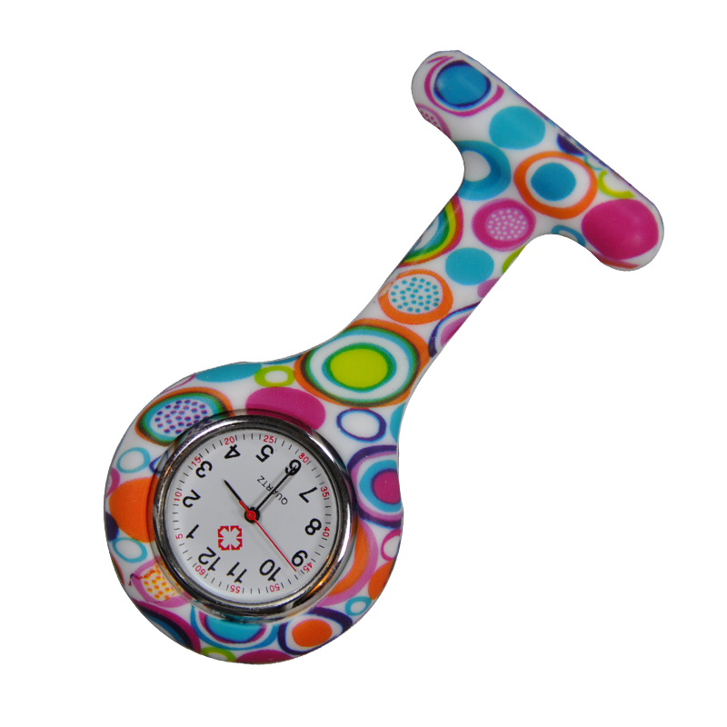 Nurse Brooch Fob Tunic Watch + Candy Print Silicone Cover