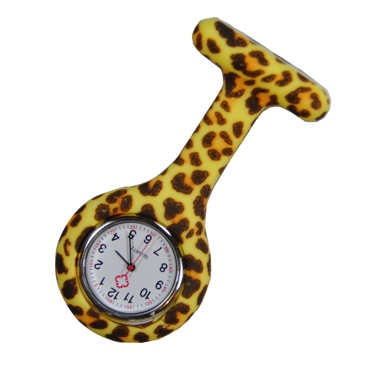 Nurse Brooch Fob Tunic Watch + Leopard Print Silicone Cover