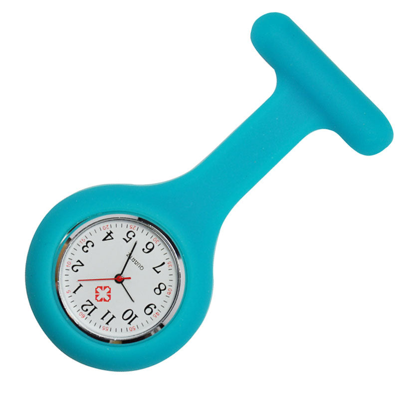 Nurse Brooch Fob Tunic Watch + Teal Silicone Cover